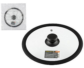 MALLONY Крышка стеклянная C-type с силиконовым ободком CAPPELLO-C, 24 см диа Крышка