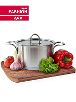 TIMA FASHION 2,6л, матовая, с крышкой FM-18 Кастрюля "FASHION" матовая, с крышкой TIMA Кастрюля "FASHION" 2,6л, матовая, с крышкой FM-18