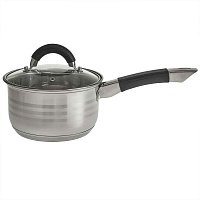 WEBBER BE-441/2 Ковш 2,1л со стекл.крышкой, 16*9,5 см, нерж.сталь, капсул. индукци. Дно Ковш WEBBER BE-441/2 Ковш 2,1л со стекл.крышкой, 16*9,5 см, не