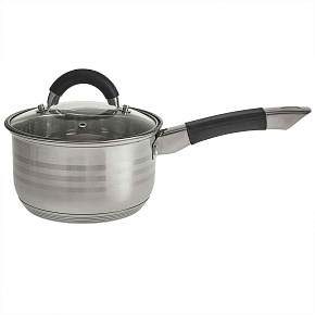 WEBBER BE-441/2 Ковш 2,1л со стекл.крышкой, 16*9,5 см, нерж.сталь, капсул. индукци. Дно Ковш WEBBER BE-441/2 Ковш 2,1л со стекл.крышкой, 16*9,5 см, не