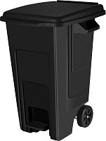 SPIN&CLEAN SC700921028 Freestyle для мусора с крышкой, на колесах, с педалью, 130л (PP), черный