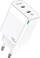 AKSBERRY (6974929202354) T44 USBC+USBC 40w Max белый СЗУ