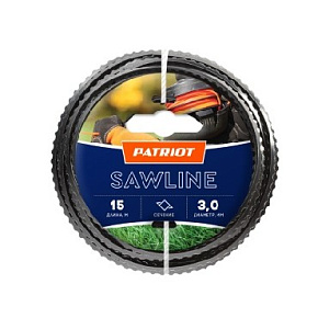PATRIOT 805403311 D 3,0 мм L 15 м (квадрат,пилообразный профиль) Леска ProfLine для триммеров Леска