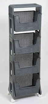 VIOLET Лофт 4-х ярусная (серый) 770418 Этажерка