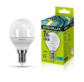 ERGOLUX (12144) LED-G45-7W-E14-4K Лампа светодиодная