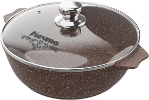 МЕЧТА 32806 Гранит brown 2,4л стеклянная крышка Жаровня МЕЧТА 32806 со стеклянной крышкой. "Гранит brown" 2,4л
