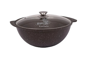KUKMARA кмк37а а/пр литой 3,5л д/плова стекл/кр Кофейный мрамор Казан КУКМОР кмк37а а/пр литой 3,5л д/плова стекл/кр Кофейный мрамор