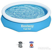 BESTWAY Бассейн надувной 305 х 66 см Bestway 57458 Бассейны