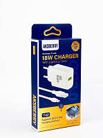 AKSBERRY (6972969383064) T42 QC30 + кабель (белый) СЗУ