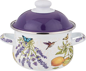 AGNESS 934-545 ПРОВАНС ЛИМОНЫ 1.5л Кастрюля AGNESS 934-545 ПРОВАНС ЛИМОНЫ 1.5л