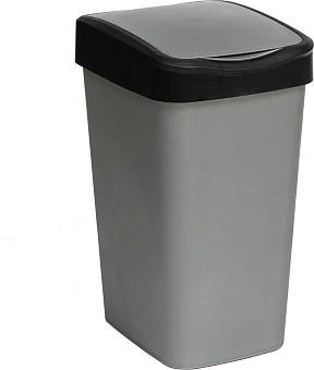 VIOLET Tandem Ведро для мусора 10л (сер.металлик/черный) 841058 Ведро для мусора