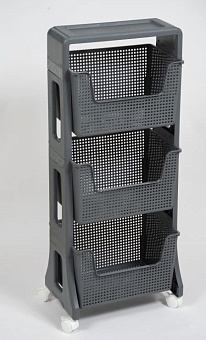 VIOLET Лофт 3-х ярусная (серый) 770318 Этажерка