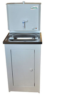 ЧИСТЮЛЯ бак полимерное покр. с ЭВН+мойка нерж. белый Умывальник