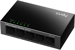 CUDY Коммутатор GS105 5 портов (5x1000Mbs, неуправляемый, настольный, L2, корпус-металл) (GS105)
