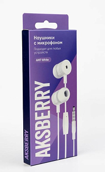 AKSBERRY (6900221490014) АM7 с микрофоном , белый Гарнитура