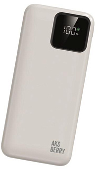 AKSBERRY (6920680876877) E101 Violet быстрая зарядка PD22.5W/QC22.5W с дисплеем 10000mAh, белый Внешний АКБ