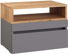МЕБЕЛЬ-КОМПЛЕКС НОВА Тумба прикроватная универсальная Серый Шифер/Дуб крафт золотой (1 кор.) Модульная мебель