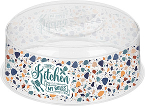 HOMVER Bergamo Терраццо D250мм с декором (бесцветный) 223134301/00 Крышка для СВЧ