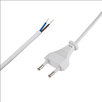 REXANT (11-1147) Сетевой шнур 2х0,75 мм2, 1,8 м белый Электроаксессуары