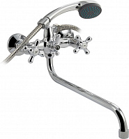 MAYFAIR 87308 Смеситель в ванную металлокерамика с шаровым переключением, ручка крест с длинным изливом Смеситель для ванны