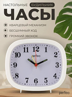 PERFEO (PF_E1960) "PF-TC-021", прямоугольные, белые Часы