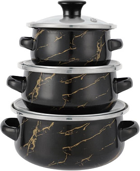 KELLI KL-4400 Черный 6 предметов Набор посуды KELLI KL-4400 Черный 6 предметов