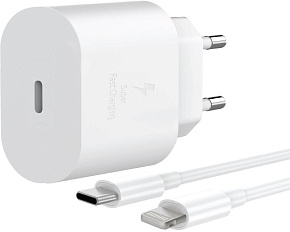 AKSBERRY (6900342130011) T25 25W PD + кабель Lightning, белый