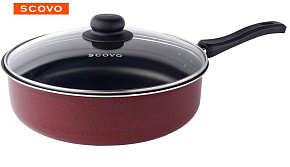 SCOVO СЭ-018 expert со стекл. крышкой д.24 см Сотейник SCOVO СЭ-018 expert со стекл. крышкой д.24 см