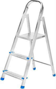 СИБРТЕХ Стремянка, 3 ступени, стальная, оцинкованная 97835