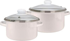 ЭМАЛЬ 9С-205 Бисквит эмал стекл/кр цил (2 предмета) Набор посуды