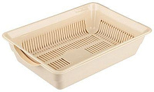 РЫЖИЙ КОТ Лоток глубокий с сеткой 36*25*9 см., бежевый (106095) Лоток