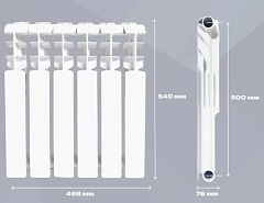 PROFI BI 500/80 B20 биметаллический6 секций 00-00025019 Радиатор биметаллический