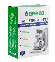 BREZO 87466 Таблетки ALL IN 1 для посудомоечной машины Таблетки для посудомоечной машины BREZO 87466 Таблетки ALL IN 1 для посудомоечной машины