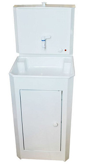 ВИХРЬ 74/4/9 Умывальник дачный КОМФОРТ, с подогревом, пластиковая мойка, цвет белый Умывальник