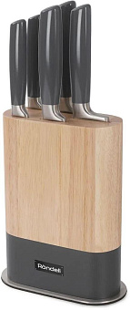 RONDELL Набор ножей кухон. Filigran RD-2007 компл.:6предм. с подставкой дерево/серый подар.коробка