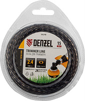 DENZEL Леска для триммера двухкомпонентная эллипс 2,4мм х 15м, блистер EXTRA CORD 96248 Леска для триммера