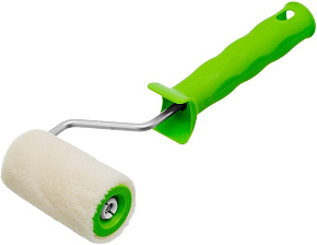 СИБРТЕХ Валик "Велюр" с ручкой, 75 мм, ворс 5 мм, D 36 мм, D ручки 6 мм 80131