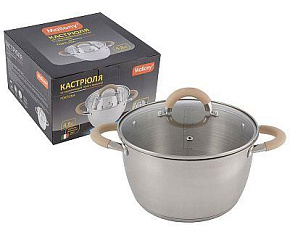 MALLONY Кастрюля Fortuna, объем 4,5 л, из нерж стали с крышкой (007220) Кастрюля MALLONY Кастрюля Fortuna, объем 4,5 л, из нерж стали с крышкой (00722