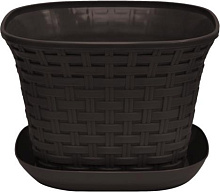 VIOLET "Ротанг" 4,6 л с поддоном (венге) 364605 Кашпо