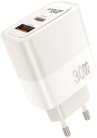 AKSBERRY (6900286940011) T46 30W PD/QC3.0 + кабель Type c, белый СЗУ