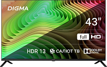 DIGMA DM-LED43SBB36 FHD SMART TV Телевизор LED Digma 43" DM-LED43SBB36 Smart Салют ТВ Frameless Metal черный/черный/FULL HD/60Hz/DVB-