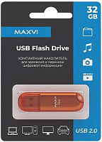 MAXVI P1 32GB orange, монолит с колпачком, ABS пластик, USB 2.0