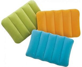 INTEX Подушка надувная детская KIDZ 43x28x9 см (3 цв, велюр) .(в коробке) Арт. 68676NP Подушка надувная