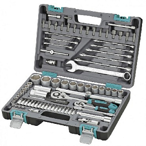 STELS Набор инструментов, 1/2 , 1/4 , CrV, пластиковый кейс 82 предм. 14105 Набор инструмента
