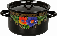 СТАЛЬЭМАЛЬ 1с17с эмал 4,5л черн с рис Кастрюля СТАЛЬЭМАЛЬ 1с17с эмал 4,5л черн с рис