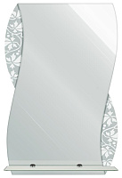 САНАКС 40528 Зеркало волна с тонированным матированным рисунком 400х600мм полка 400мм Зеркало