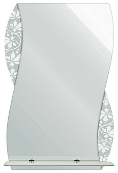 САНАКС 40528 Зеркало волна с тонированным матированным рисунком 400х600мм полка 400мм Зеркало