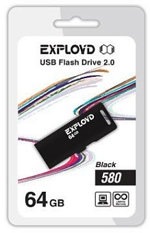EXPLOYD 64GB-580-черный USB флэш-накопитель