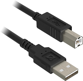 DEFENDER (87012) USB 2.0 AM-BM 30AWG, никель, 3м
