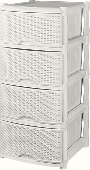 KEEPLEX KL377312048 Rattan четырехсекционный белое облако (480х410х945 мм.) Комод